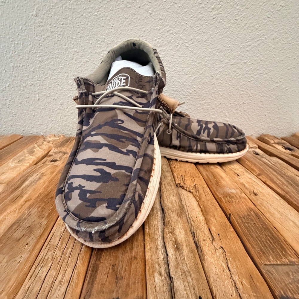Hey Dude Wally Mossy Oak M10 Camo Ripstop Slip On Loafers 40586-960